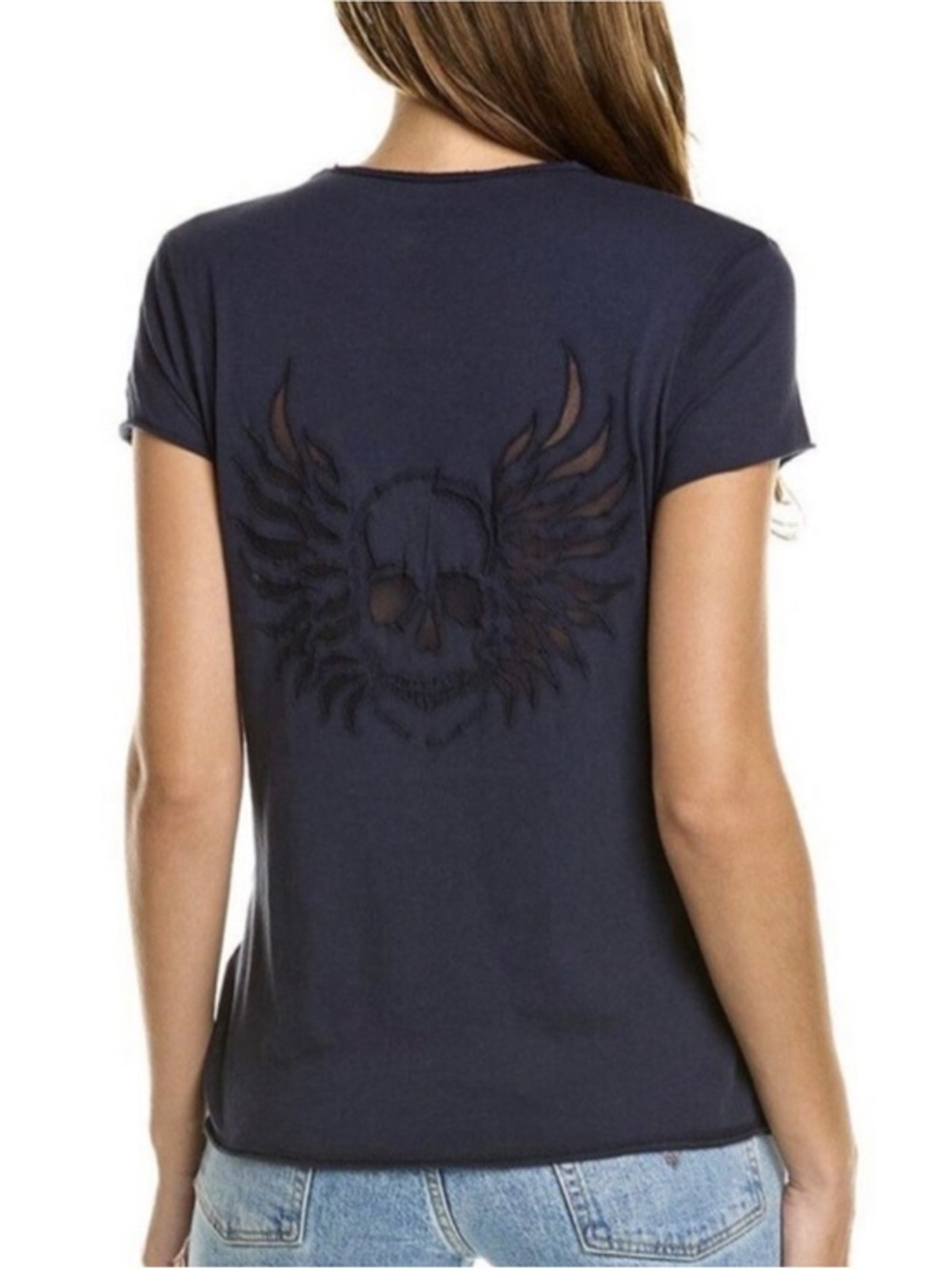 ZADIG & VOLTAIRE STORY SKULL WINGS FISHNET TEE